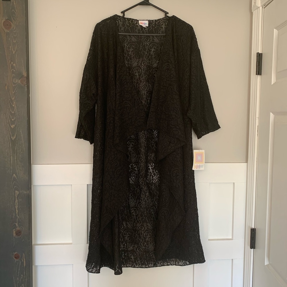 LuLaRoe Black Lace Shirley Cardigan